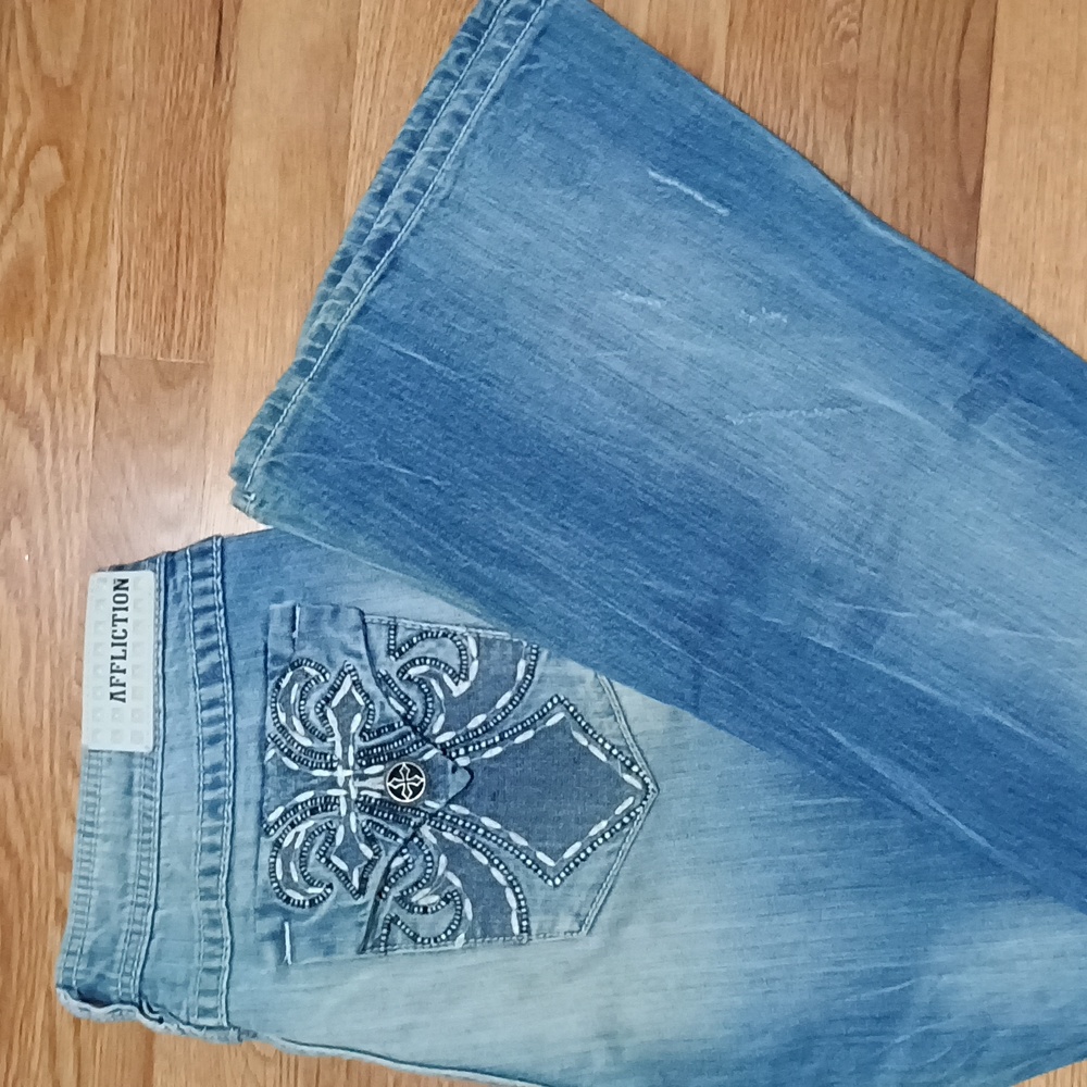 Affliction Ziggy jeans Size 30x32. Flare leg. Brand new, never worn.